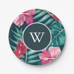 Assiettes En Carton Exotic Summer personnalisé Design floral