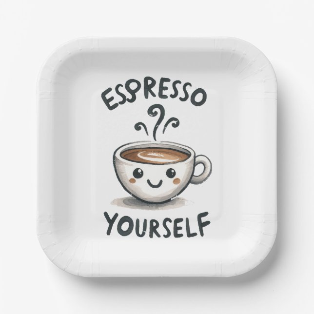 Assiettes En Carton Exprimez-vous café (Recto)