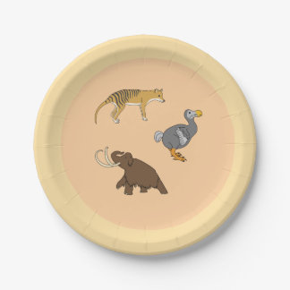 Assiettes En Carton Extinct Animals 