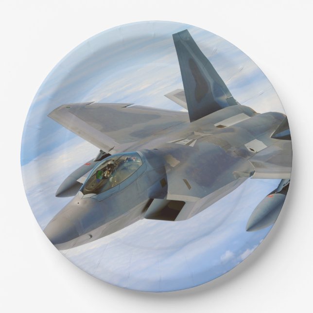Assiettes En Carton F-22 Raptor Military Jet (Devant)