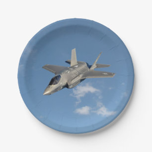 Assiettes En Carton F-35 Lightning II Panther Jet Fighter dans le ciel