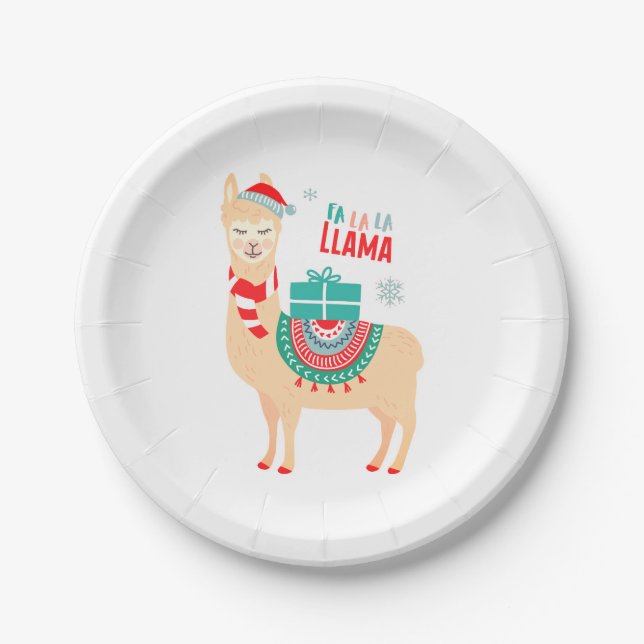 Assiettes En Carton Fa La Llama | Noël (Devant)