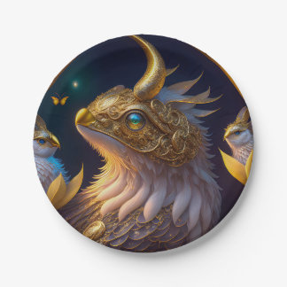Assiettes En Carton Fabel fantasque doré