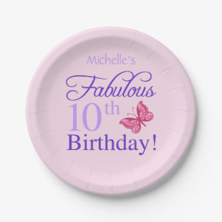 Assiettes En Carton Fabuleux 10e anniversaire pour les filles