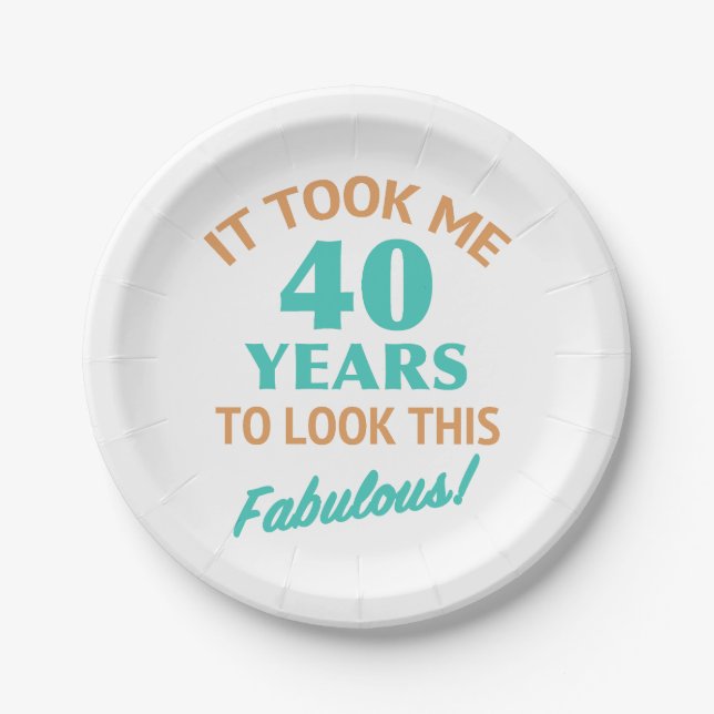 Assiettes En Carton Fabuleux 40e anniversaire (Devant)