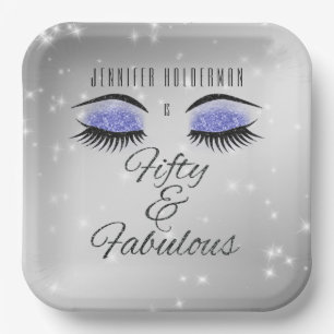 Assiettes En Carton Fabuleux 50 Black Periwinkle Glam Eyes Plaque papi