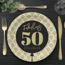 Fabuleux 50 Or Plaque Papier Anniversaire