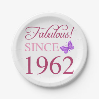 Assiettes En Carton Fabuleux 60e anniversaire féminin 1962
