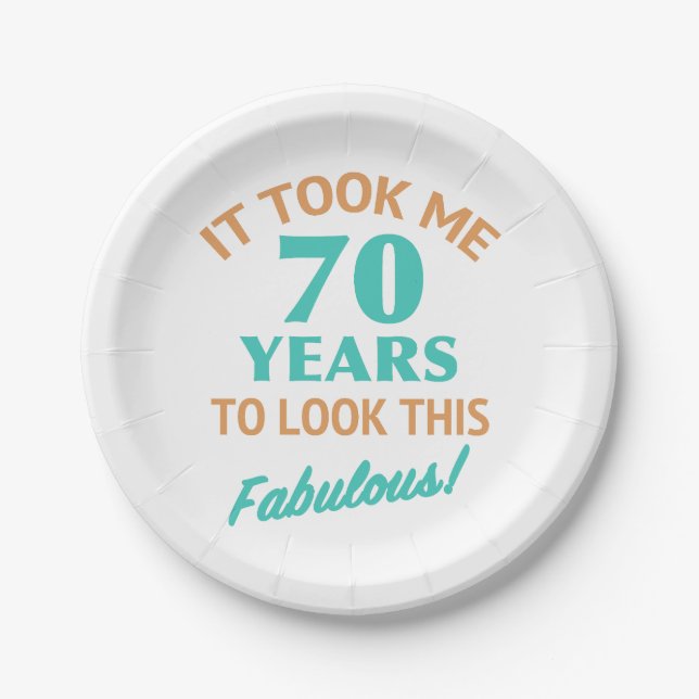Assiettes En Carton Fabuleux 70e anniversaire (Devant)
