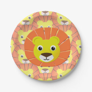 Assiettes En Carton Face de lion mignonne sur tout le Motif d'impressi