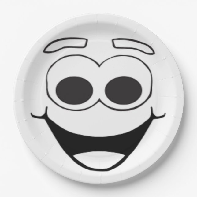 ASSIETTES EN CARTON FACE HEUREUSE (Devant)