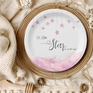 Assiettes En Carton Faire dodo Petite Étoile Rose Fille Baby Shower