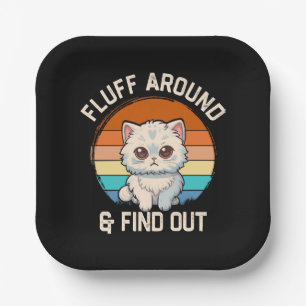 Assiettes En Carton Faire du Fluff et Découvrir Drôle Chat Rétro
