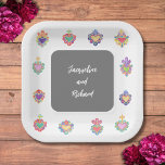 Assiettes En Carton Faire-part de mariage cardiaque mexicaine<br><div class="desc">Belle aquarelle mexicaine coeur sacré</div>