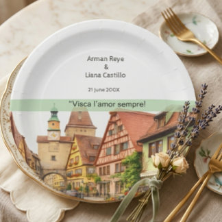 Assiettes En Carton Faire-part de mariage moderne et élégant de Valenc
