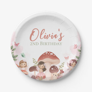 Assiettes En Carton Fairy Birthday, Enchanted Whimsical Garden Forest