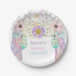 Assiettes En Carton Fairy Dream Catcher Boho Feathals Crystals