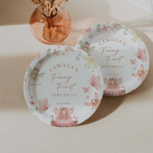 Assiettes En Carton Fairy First Girl Birthday Party