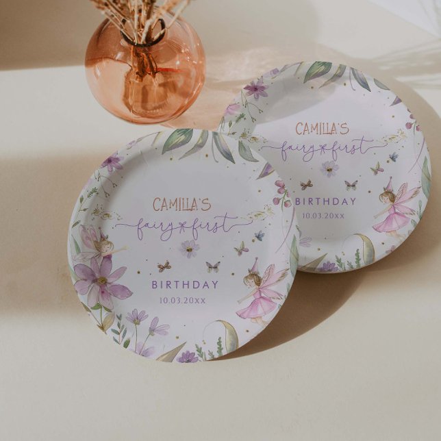 Assiettes En Carton Fairy First Girl Birthday Party (Créateur téléchargé)
