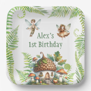 Assiettes En Carton Fairy Forest Garden Genre Neutre 1er anniversaire