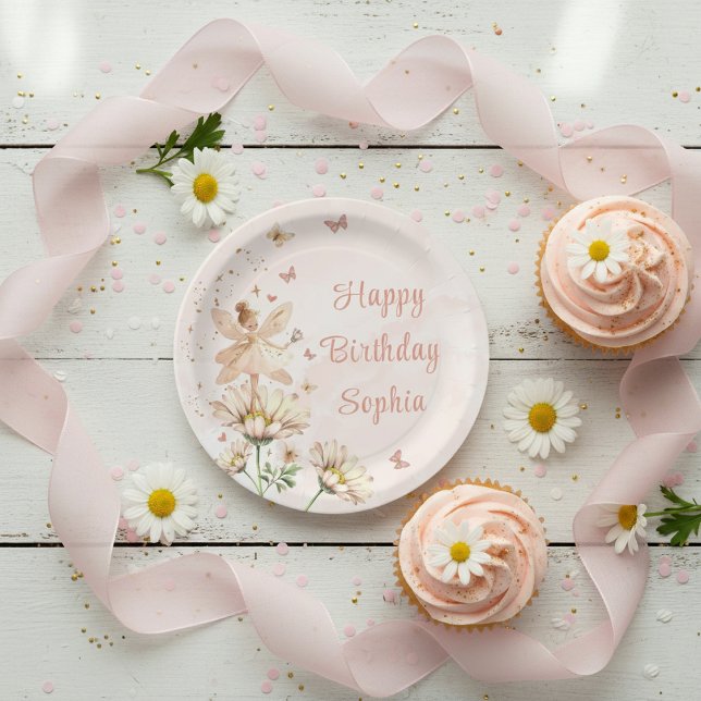 Assiettes En Carton Fairy Garden Girl Birthday Party (Créateur téléchargé)