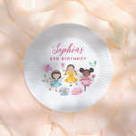 Assiettes En Carton Fairy Garden Watercolor Floral Girl Birthday Party<br><div class="desc">Ajoutez un peu de plaisir à votre fête d'anniversaire avec ces plaques en papier! Fabriqué pour correspondre à notre collection Fairy Garden Floral Birthday Party, ce design présente le nom de la fille d'anniversaire et son âge sur le dessus de 3 amis fées en robes lumineuses et colorées entourées de...</div>
