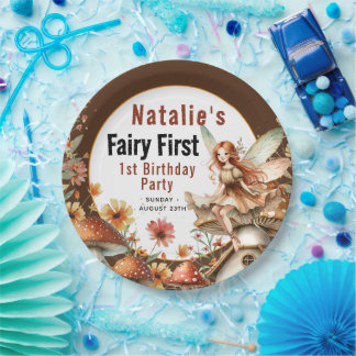Assiettes En Carton Fairy Premier thème Fille 1er anniversaire fête