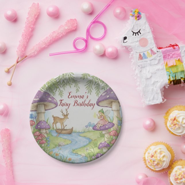 Assiettes En Carton Fairy Woodland Birthday Paper Plate (Fête)