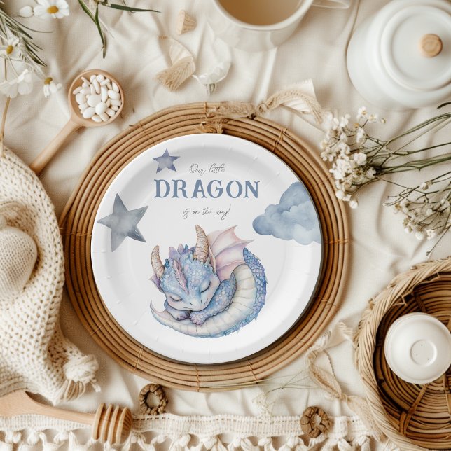 Assiettes En Carton Fairytale Dreamy Baby shower Dragon (Créateur téléchargé)