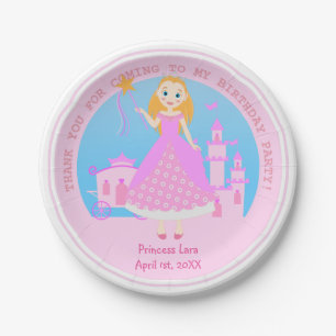 Assiettes En Carton Fairytale Princess à Pink Birthaday