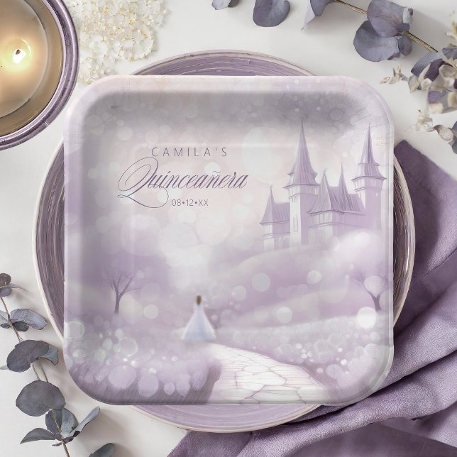 Assiettes En Carton Fairytale Princess Quinceanera Lavender ID1030 (Créateur téléchargé)