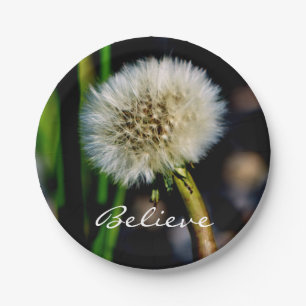 Assiettes En Carton Fais un voeu, crois, Dandelion