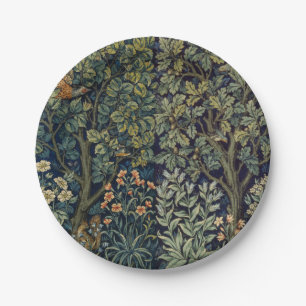 Assiettes En Carton Faisan d'arbre boisé William Morris