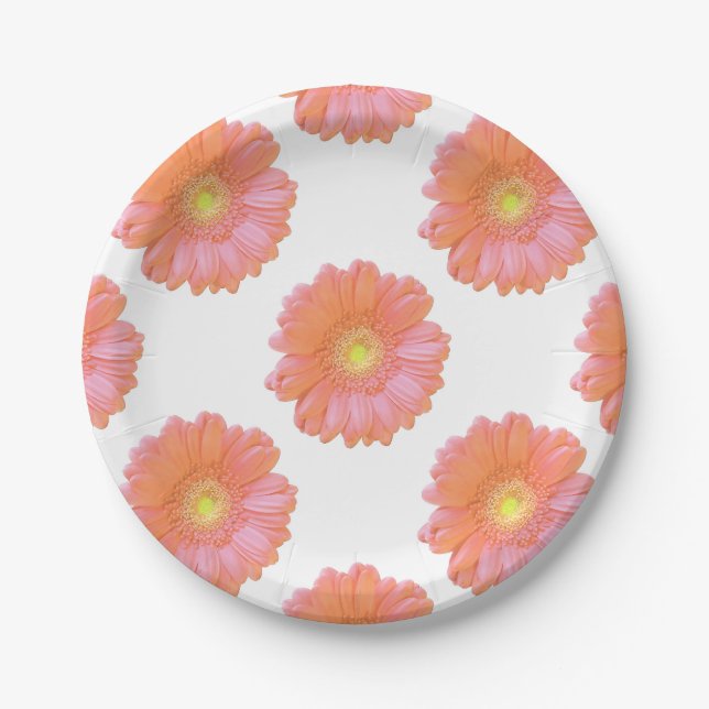 Assiettes En Carton Faisée de gerbera orange (Devant)