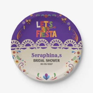 Assiettes En Carton Faisons la Fête Réception de Mariage Floral Mexica