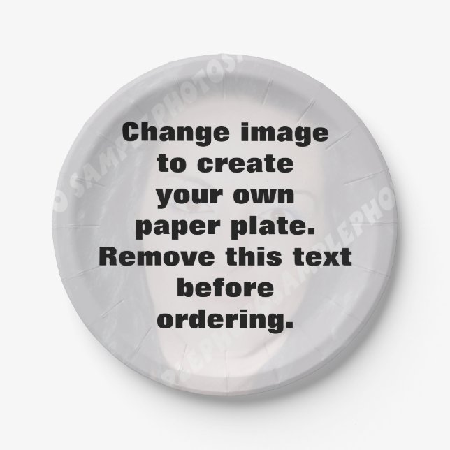 Assiettes En Carton Faites votre propre photo personnalisée (Devant)