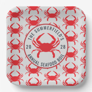 Assiettes En Carton Famille Boil de Crabe de Mer Party Personnalisé d'