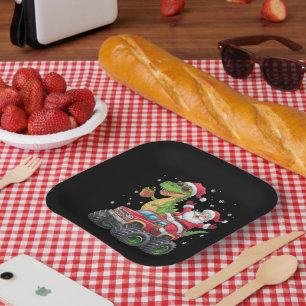 Assiettes En Carton Famille de Noël assortie Santa Truck Dinosaur