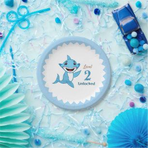 Assiettes En Carton Famille de Requins Heureux Niveau Deux