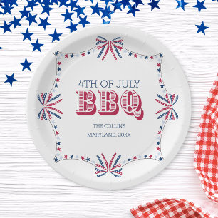 Assiettes En Carton Famille moderne Réunion BBQ 4 juillet Fête d'été