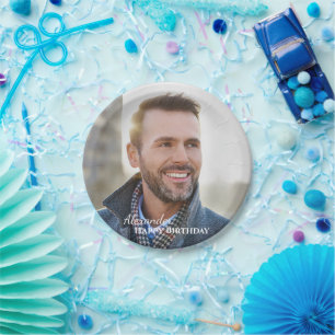 Assiettes En Carton Famille photo anniversaire Personnaliser