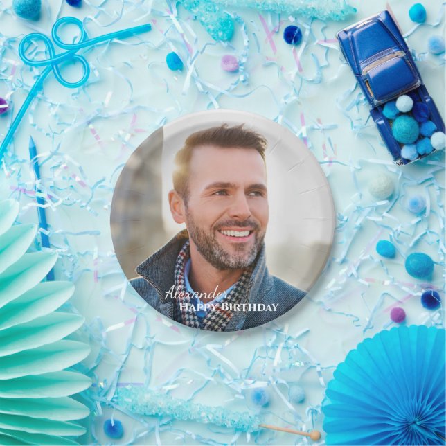 Assiettes En Carton Famille photo anniversaire Personnaliser (Fête)