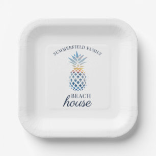Assiettes En Carton Famille Réunion Tropical Beach Summer Party Custom
