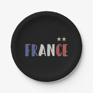 Assiettes En Carton Fan de football France Chemise Française