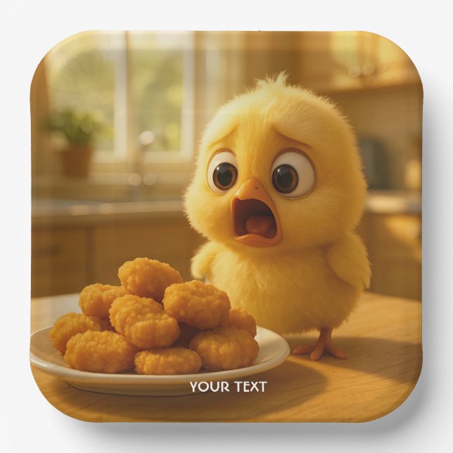 Assiettes En Carton Fantasy Cute Chicken Nuggets Baby (Recto)