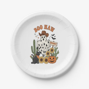 Assiettes En Carton Fantôme de vaches Occidental-Amusant Halloween