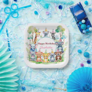 Assiettes En Carton Far One mignonne Jungle Animal anniversaire enfant