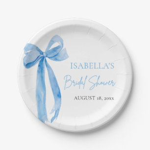Assiettes En Carton Fard Bleu Nœud Elle Attache le Nœud Réception de M