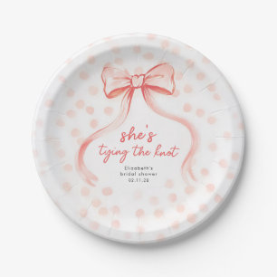Assiettes En Carton Fard Rosé Noeud Papillon Mariage Minimaliste et Fa