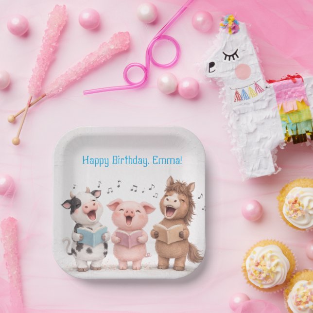 Assiettes En Carton Farm Animals Band Birthday (Fête)